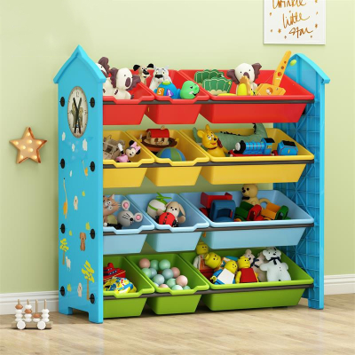 静蝉幽格儿童玩具收纳架宝宝书架绘本架玩具架子置物架多层收纳柜大容量
