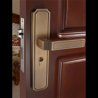 新中式门锁家用型室内门锁具阿斯卡利实木房间卧室房门锁子简约
