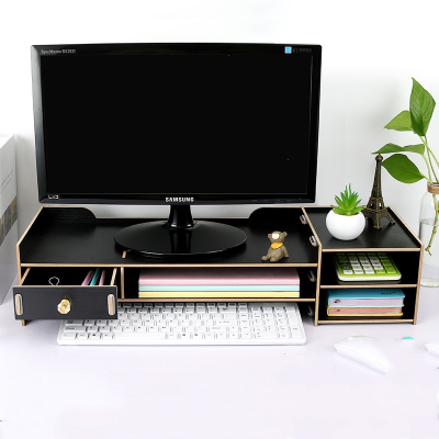 台式显示器屏电脑增高架子古达办公室底座支架桌面键盘收纳抽屉置物架