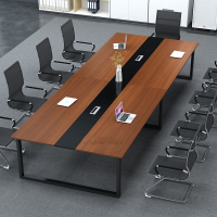 古达会议桌长桌简约现代培训洽谈接待长条工作台办公桌会议室桌椅组合(GD-26)