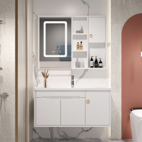 橡木浴室柜陶瓷一体盆组合古达轻奢现代简约智能卫生间洗漱洗手盆