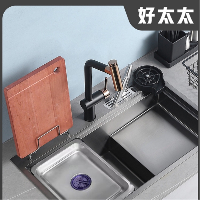 好太太纳米台下阶梯式水槽大单槽厨房洗菜盆家用池洗碗