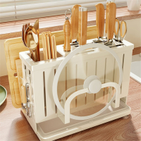 古达厨房刀架筷子笼置物架家用多功能台面砧板架放菜板刀具一体收纳架