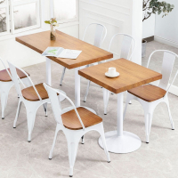 古达定制网红餐椅美式LOFT咖啡厅餐桌椅组合西餐厅椅子白色甜品店桌椅