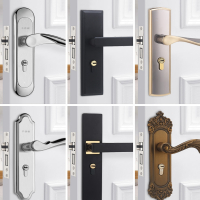 阿斯卡利门锁家用型卧室内房间锁木门把手柄锁具卫生间免打孔老式换锁