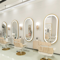 理发店镜台黎卫士美发镜子带灯LED镜潮款发廊专用壁挂式剪发镜
