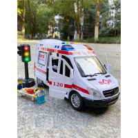 120儿童救护车玩具超大号智扣仿真小男孩女孩汽车模型公交车巴士开门