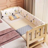 智扣木儿童床拼接床男孩带护栏加宽床边定制婴儿床宝宝小床拼接大床