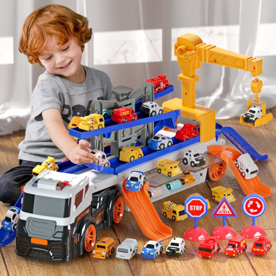 玩具车小汽车男童轨道车套装货柜车模儿童生日礼物益智三四岁男孩