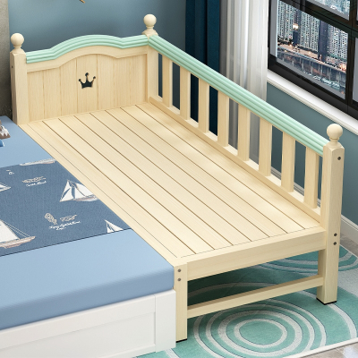 智扣儿童床带护栏加宽拼接大床婴儿男孩女孩宝宝公主床边床单人床