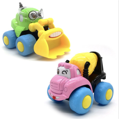 （2只装）合金车 回力合金车 卡通工程车 迷你仿真 车模玩具