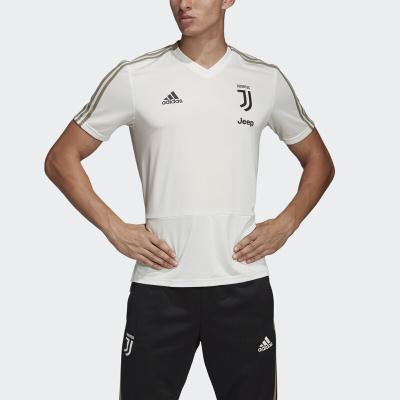 阿迪达斯adidas JUVE TR JSY男足球尤文图斯训练球衣V领套头短袖运动T恤DP3821 Z