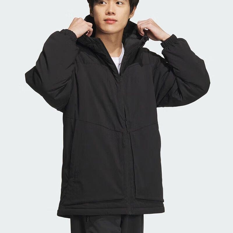 adidas/阿迪达斯棉衣男装 运动服保暖连帽棉服外套 JY4195 C