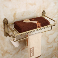 仿古浴巾架欧式全铜仿复古毛巾架浴室置物架 卫生间五金挂件套装波迷娜BOMINA