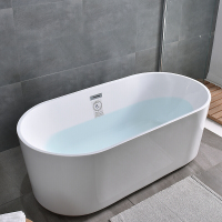 浴缸独立式浴缸独立式家用欧式薄边卫生间加厚彩色浴桶普通一体左裙波迷娜BOMINA