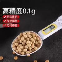 便携小型厨房秤烘焙精灵天平称0.1g量勺药粉食材配料秤电子量勺 白色