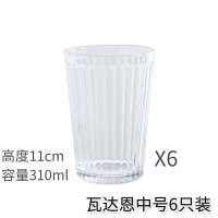 透明家用玻璃杯套装喝水烘焙精灵水杯杯子男女儿童家庭啤酒杯 【中号】透明高11厘米310毫升6个IKEA/宜家-瓦达恩
