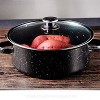 [烤红薯]家用韩式烧烤锅烘焙精灵烤红薯锅铸铁烤地瓜烤肉盘烧烤架 [升级储水款]24厘米(钢化玻璃盖)