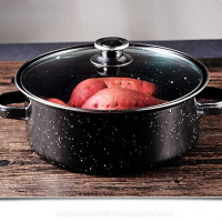 [烤红薯]家用韩式烧烤锅烘焙精灵烤红薯锅铸铁烤地瓜烤肉盘烧烤架 [升级储水款]28厘米(钢化玻璃盖)