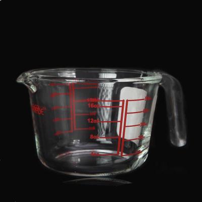 500ml 玻璃量杯烘焙精灵带刻度加厚透明杯子厨房家用烘焙工具