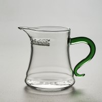办公室玻璃过滤绿茶杯专用月牙烘焙精灵水杯透明家用创意日式男女士大容量 绿把绿茶杯350ml(公杯)送2同颜色茶杯