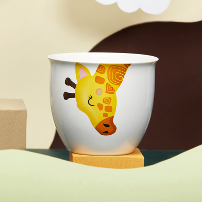 卡通动物创意可爱大容量烘焙精灵动物陶瓷喝水早餐杯咖啡杯 可爱长颈鹿