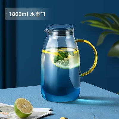 北欧凉水壶大容量开水杯烘焙精灵客厅茶壶套装创意玻璃冷水壶 北海道冷水壶1.8L