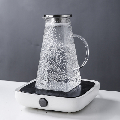 日式玻璃锤纹冷水壶冰箱烘焙精灵凉水壶套装家用大容量泡茶壶水杯 冷水壶小号1.2L