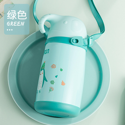 富光(FGA)儿童保温杯小学生直饮口水壶瓶便携幼儿园男女宝宝水杯子 绿色
