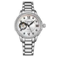 Stuhrling施图灵 女士机械手表 Legacy 不锈钢银色敞开心形表盘手表