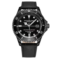 STUHRLING施图灵 Aquadiver 时尚百搭 商务简约自动黑色表盘男士机械手表 M17101