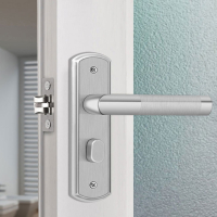 古达卫生间门锁通用型厕所浴室洗手间门把手铝合金执手单舌家用无钥匙