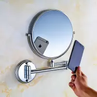 定制免打孔浴室化妆镜古达卫浴壁挂圆形洗手间贴墙折叠放大厕所卫生间镜子