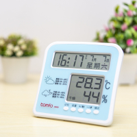 定制大屏电子温湿度计家用婴儿室内高精度温度计带双闹钟报时农历