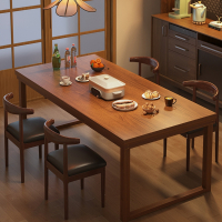 古达餐桌木家用小户型现代简约长方形吃饭桌子客厅长条桌椅组合