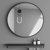 芊怡(QIANYI)AOSADI卫生间浴室镜挂墙化妆圆镜带置物架洗漱台镜子