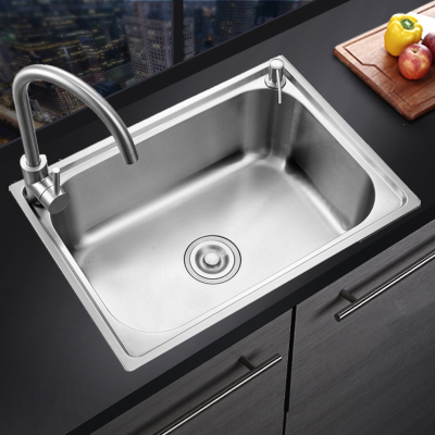 洗菜盆单槽古达304不锈钢水槽厨房洗碗池水池家用洗菜池大小号洗手盆