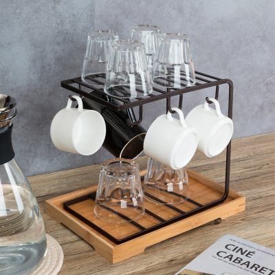 古达创意家用沥水玻璃杯水杯挂架咖啡杯马克杯子架收纳杯架托盘置物架