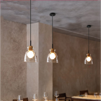 古达日式侘寂风餐厅吊灯简约现代创意复古玻璃餐桌吧台灯北欧