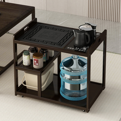 古达中式可移动茶几茶桌边柜侧柜茶台烧水壶一体桌家用小型茶车柜