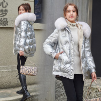 亮面羽绒服女短款小个子2020年冬季新款韩版宽松白鸭绒面包服外套