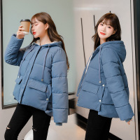 短款棉服女冬季2021新款韩版大码学生小款面包服宽松连帽棉衣外套