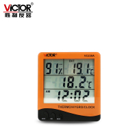 胜利仪器(VICTOR)室内外双探头数字温度表 VC230A 家用温湿度计 带闹钟