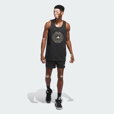 阿迪达斯Adidas精选全球篮球球衣背心无袖T恤运动锻炼户外舒适透气简约休闲百搭新款图案男款IU2435