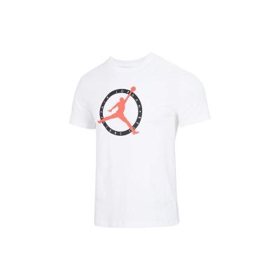 Jordan乔丹 Logo印花透气圆领短袖T恤 男款 白色 休闲百搭个性潮流 轻盈柔顺 DV8437-100