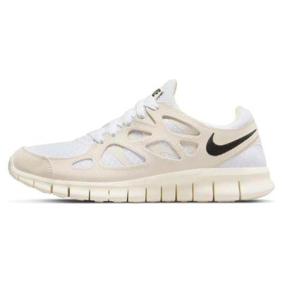 NIKE耐克 Free Run 2.0 赤足感 减震防滑 低帮 跑步鞋 女款 米白 城市运动跑步鞋 DM8915-101