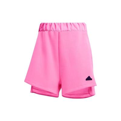 adidas 阿迪达斯 Z.N.E.系列 品牌Logo贴标松紧宽松休闲运动短裤 女款 粉色 IN5148