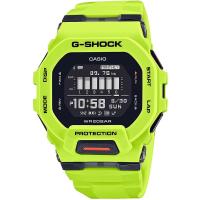 卡西欧G-Shock 男表 Square Case Hi Viz Green蓝牙黄色树脂表带数字手表gbd200-9