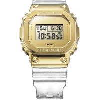 卡西欧(CASIO)新款G-SHOCK金属黄金冰川金系列不锈钢表圈透明表带时尚潮流防水运动男表 GM-5600SG-9