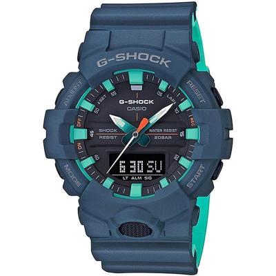 卡西欧 G-Shock 男表 树脂表带 耐冲击双LED灯防水抗震石英男士手表 GA-800CC-2A